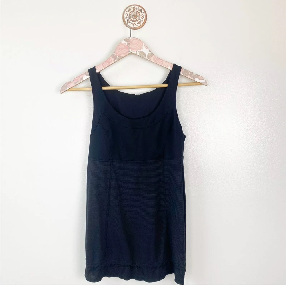 Lululemon Run Ta Ta Topper Tank Black Cinch Hem